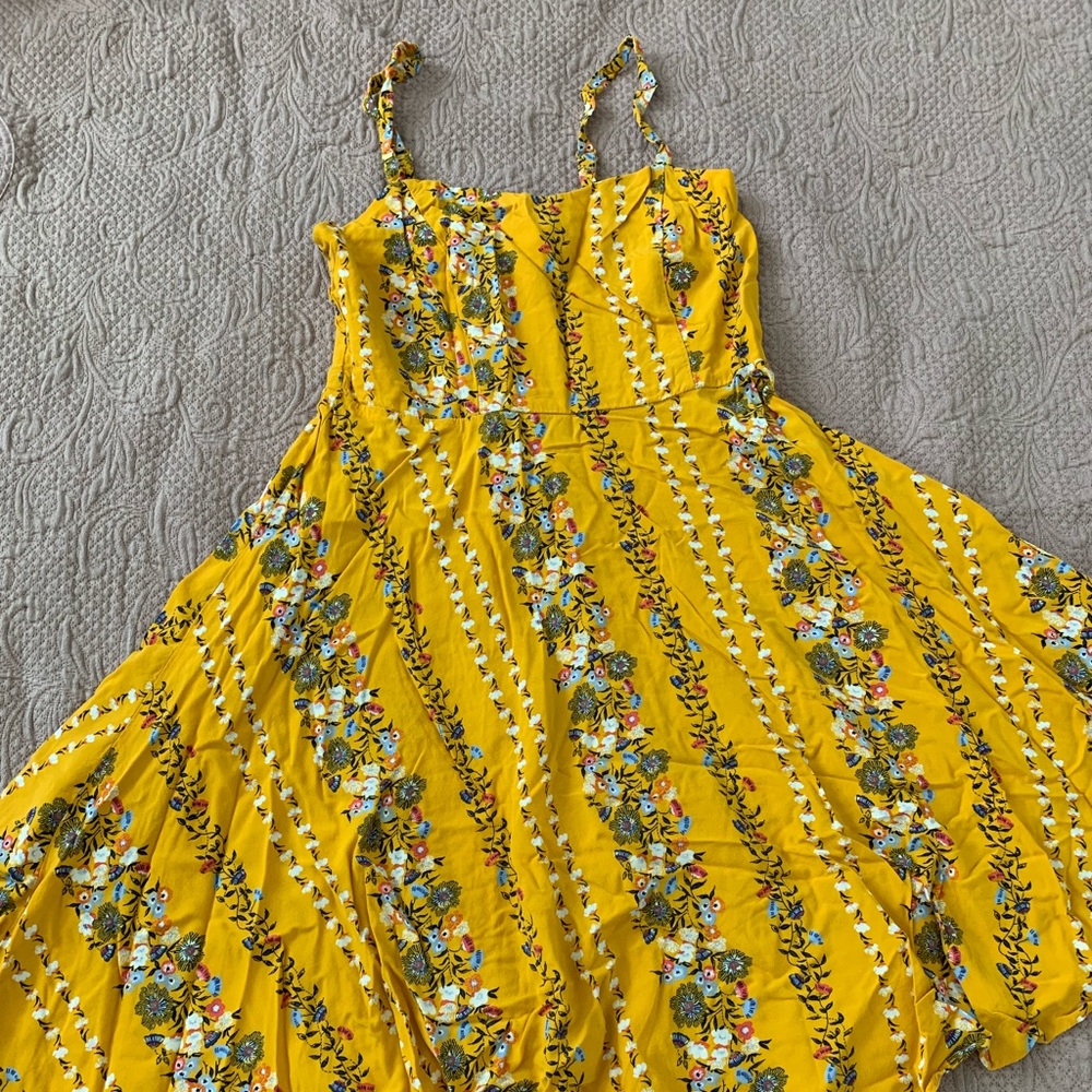 Women’s mustard yellow floral dress